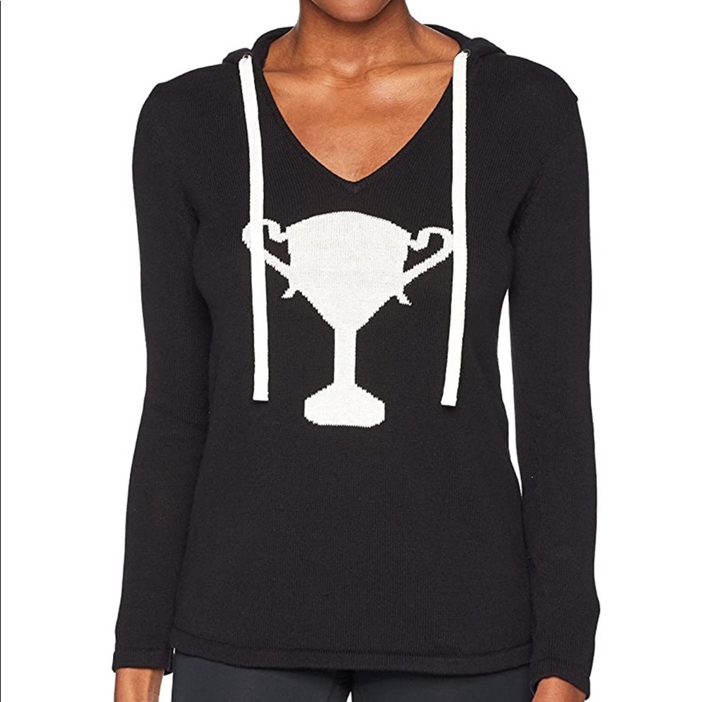 TRINA TURK RECREATION black small HOODED SWEATER